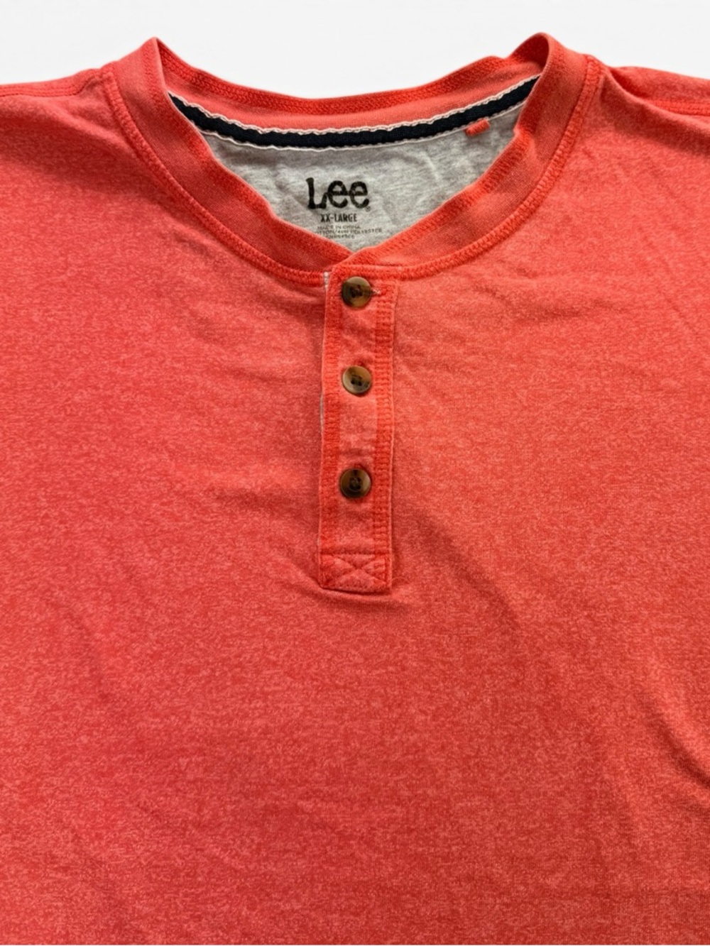 Lee Coral Henley T-Shirt Size XXL